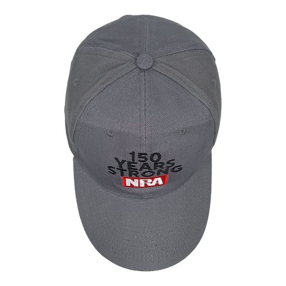 NRA Adult Strapback Cap Trucker Baseball 150 Years Strong Hat 2 Tone Gray - Picture 10 of 12